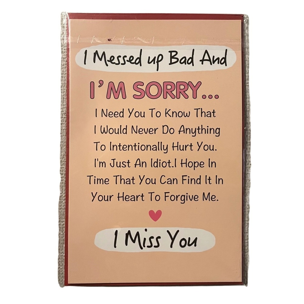I‎ Messed Up Bad And Im Sorry Card Apology Love Heart I Miss You